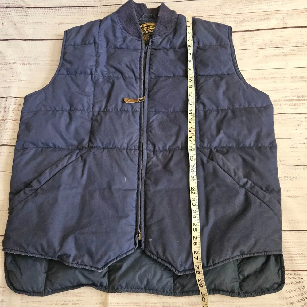 Vintage Eddie Bauer Blue Goose Down Zip Up Vest Mens Large Tall